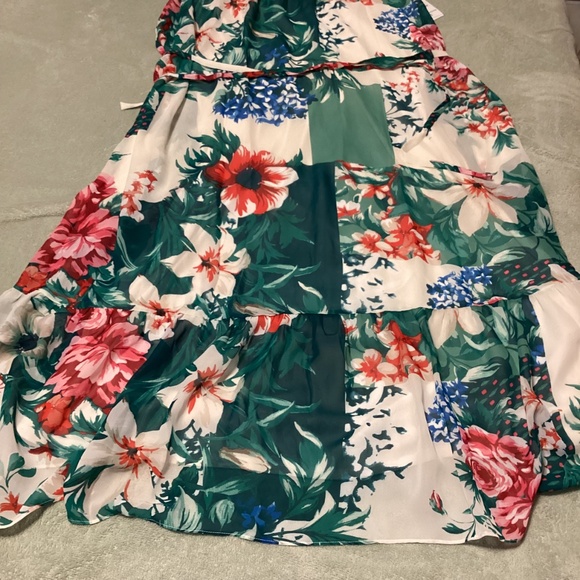 Donna Ricco maxi dress, tropical design, size 14, NWT - Picture 2 of 12